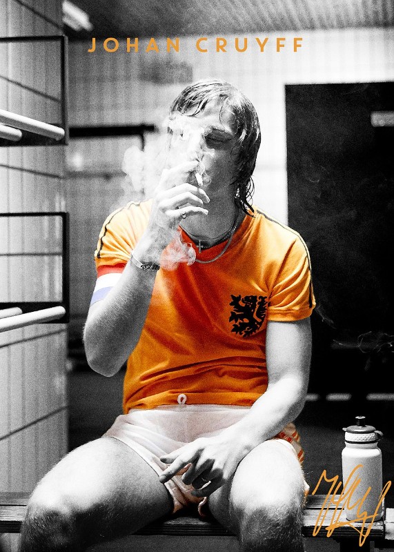 Johan Cruyff Football Poster