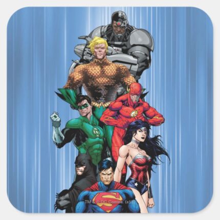 Justice League Group 3 Square Sticker