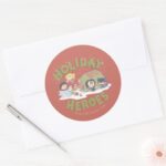 Justice League Chibi Delivering Presents Classic Round Sticker