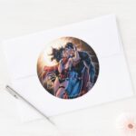 Justice League Comic Cover 12 Variant Classic Round Sticker