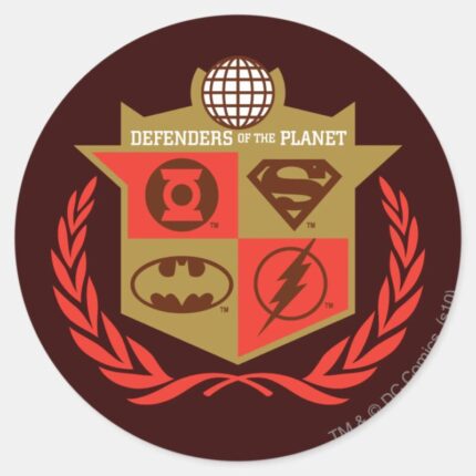 Justice League Defenders Of The Planet Classic Round Sticker
