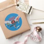 Justice League Flying Air Badge And Heroes Classic Round Sticker