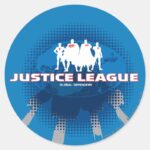 Justice League Global Defenders Classic Round Sticker