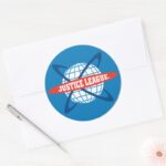 Justice League Globe Logo Classic Round Sticker