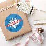 Justice League Globe Logo Classic Round Sticker
