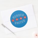 Justice League Heroes Untied Logos Classic Round Sticker