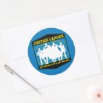 Justice League Intergalactic Patrol Classic Round Sticker