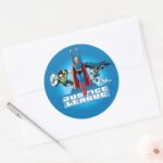 Justice League Power Trio Classic Round Sticker