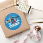 Justice League Power Trio Classic Round Sticker