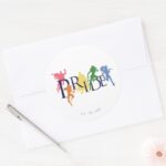 Justice League Pride Character Silhouettes Classic Round Sticker