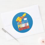 Justice League Strength. Power. Courage. Character Classic Round Sticker