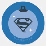 Justice League Superman Holiday Bauble Classic Round Sticker