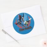 Justice League Team Power Classic Round Sticker