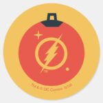 Justice League The Flash Holiday Bauble Classic Round Sticker