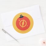Justice League The Flash Holiday Bauble Classic Round Sticker