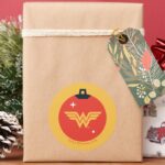 Justice League Wonder Woman Holiday Bauble Classic Round Sticker