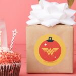 Justice League Wonder Woman Holiday Bauble Classic Round Sticker