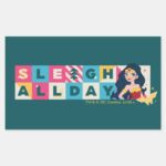 Justice League Wonder Woman Sleigh All Day Rectangular Sticker