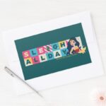 Justice League Wonder Woman Sleigh All Day Rectangular Sticker