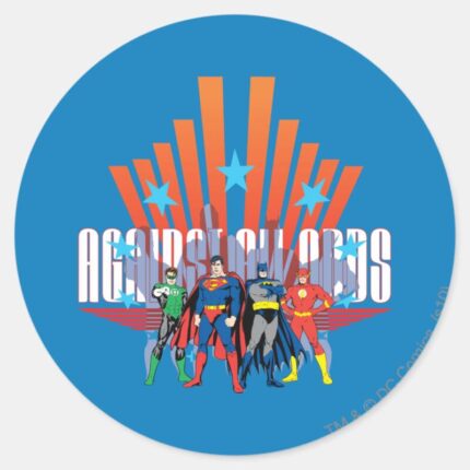 Justice League Against All Odds Classic Round Sticker