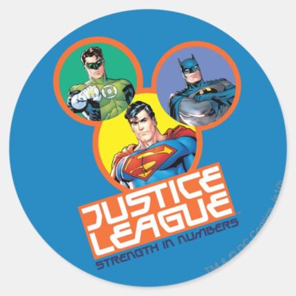 Justice League Strength In Numbers Classic Round Sticker