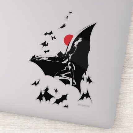 Justice League Batman In Cloud Of Bats Pop Art Sticker