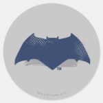 Justice League Brush Halftone Batman Symbol Classic Round Sticker