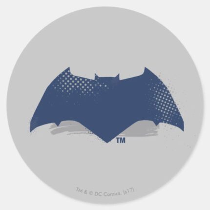 Justice League Brush Halftone Batman Symbol Classic Round Sticker