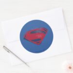 Justice League Brush Halftone Superman Symbol Classic Round Sticker