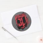 Justice League Brushed Paint JL Shield Classic Round Sticker
