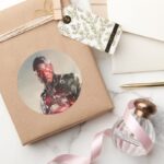 Justice League Cyborg On Battlefield Classic Round Sticker