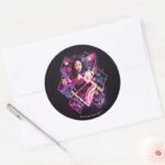 Justice League Diamond Galactic Group Panels Classic Round Sticker