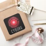 Justice League Glowing Cyborg Symbol Square Sticker