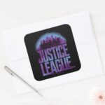 Justice League Justice League City Silhouette Square Sticker