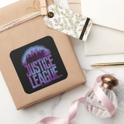 Justice League Justice League City Silhouette Square Sticker