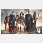 Justice League Justice League On Battlefield Rectangular Sticker