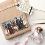 Justice League Justice League On Battlefield Rectangular Sticker