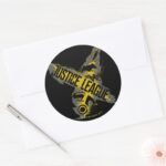 Justice League Justice League Team Symbols Classic Round Sticker