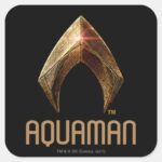 Justice League Metallic Aquaman Symbol Square Sticker