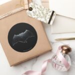 Justice League Metallic Batman Symbol Classic Round Sticker