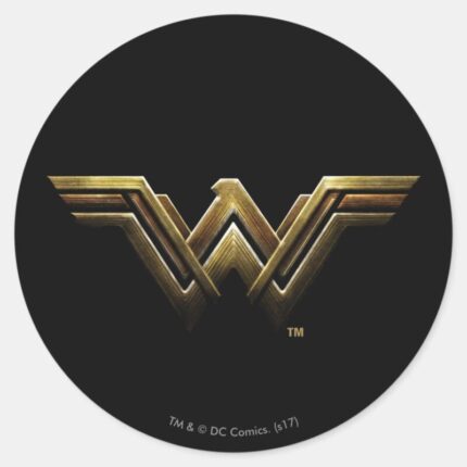 Justice League Metallic Wonder Woman Symbol Classic Round Sticker