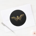 Justice League Metallic Wonder Woman Symbol Classic Round Sticker