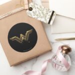 Justice League Metallic Wonder Woman Symbol Classic Round Sticker