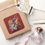 Justice League Superman Flash Batman Badge Square Sticker