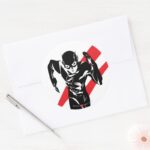 Justice League The Flash Running Noir Pop Art Classic Round Sticker