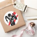 Justice League The Flash Running Noir Pop Art Classic Round Sticker