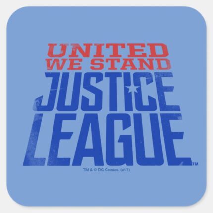 Justice League United We Stand Graphic Square Sticker