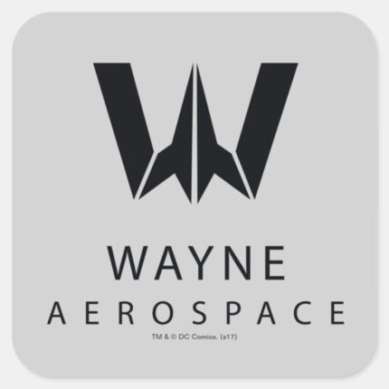 Justice League Wayne Aerospace Logo Square Sticker