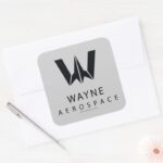 Justice League Wayne Aerospace Logo Square Sticker