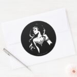 Justice League Wonder Woman Noir Pop Art Classic Round Sticker